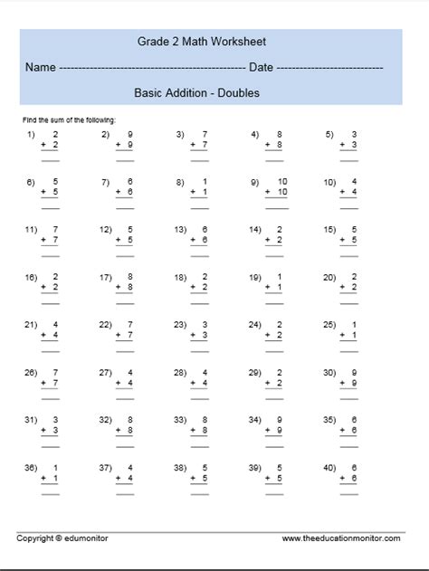 20 2nd Grade Math Addition Worksheets Worksheets Decoomo