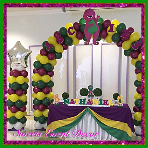 Barney Theme Decoration By Sweets Event Decor Backdrop Intended For
