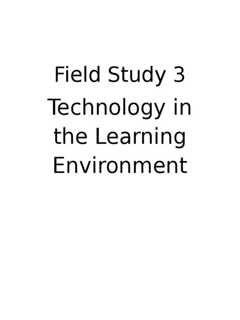Field Study 3 Module Pdf Teachers Lesson Plan