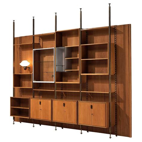 Studio Bbpr Fully Restored Room Divider In Walnut And Brass For Sale At