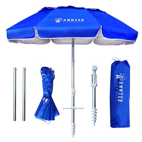 Ammsun 6ft Folded Portable Travel Beach Umbrella