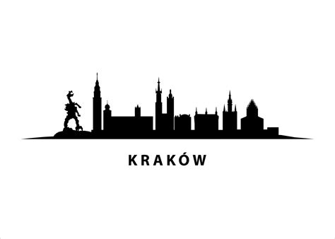 Krakow Vector Skyline Black Silhouette Of City In Poland 13594203 Vector Art At Vecteezy