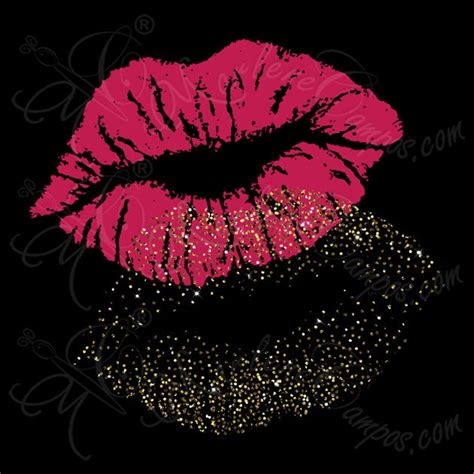Lipstick Clip Art Lips Clipart Kissing Clipart Glitter Etsy