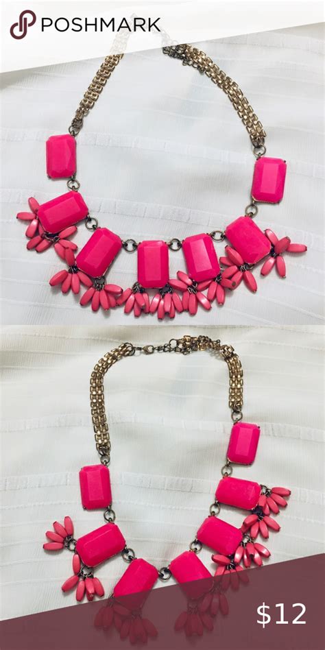 💥1010💥hot Pink Statement Necklace Pink Statement Necklace