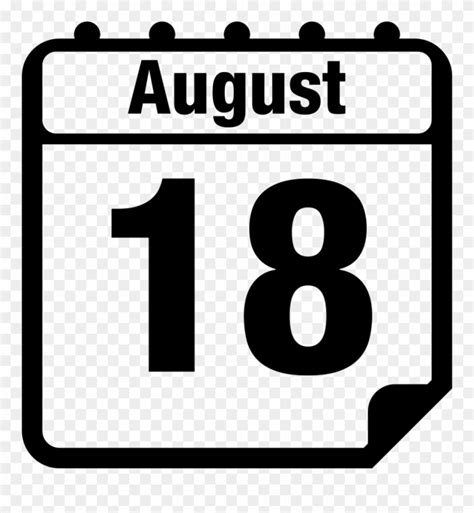 August Calendar Clipart