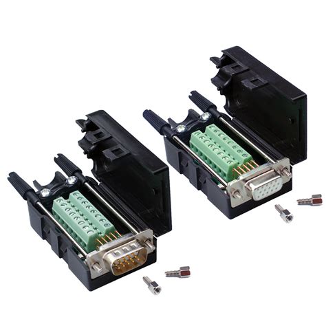 Db15 D Sub 15 Pin Vga 39 Three Row Male Female Connectors To