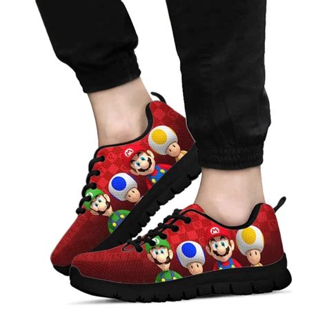 Sneaker Super Mario Custom Mario Shoes Game Sneaker Etsy