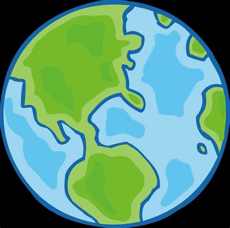 Planet Earth Images Cartoon ~ Happy Planet Earth With Mountains Sun And
