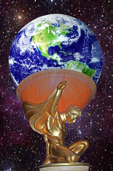 Atlas Holding The World Painting