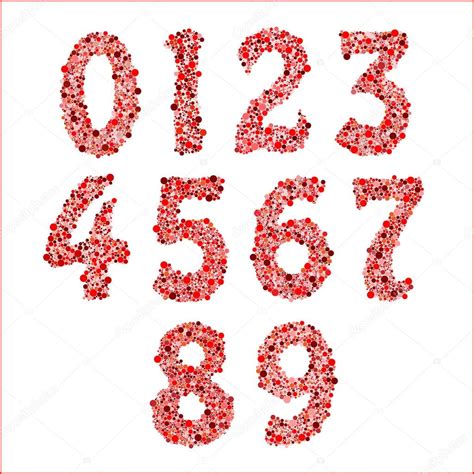 símbolos del alfabeto vectorial números 1 2 3 4 5 6 7 8 9 0 2023