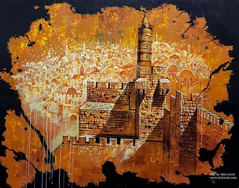 Abstract Jerusalem Painting City Of David By Alex Levin