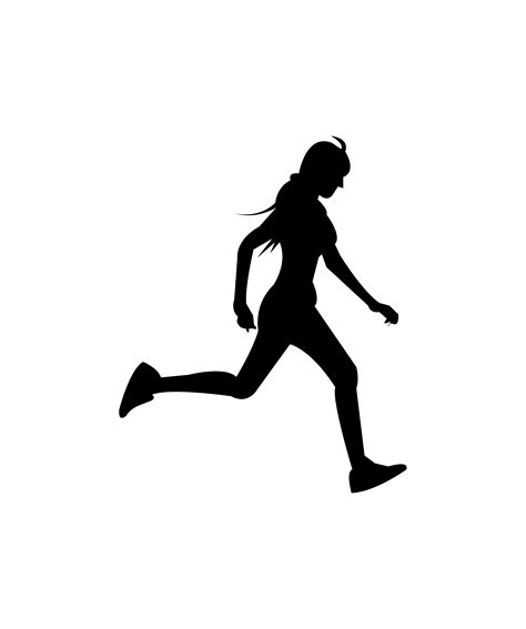 Girl Running Silhouette On White 658462 Vector Art At Vecteezy