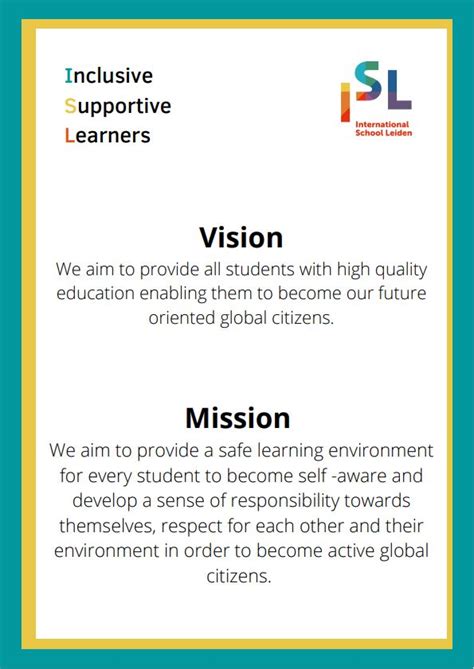 Our Vision And Mission Isl International School Leiden