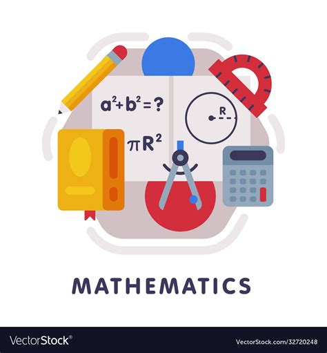 Mathematics School Subject Icon Education Vector Image