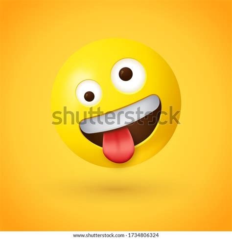 Zany Face Emoji Silly Face Emoticon Stock Vector Royalty Free 1734806324