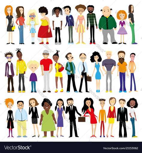 Group Diverse People Royalty Free Vector Image