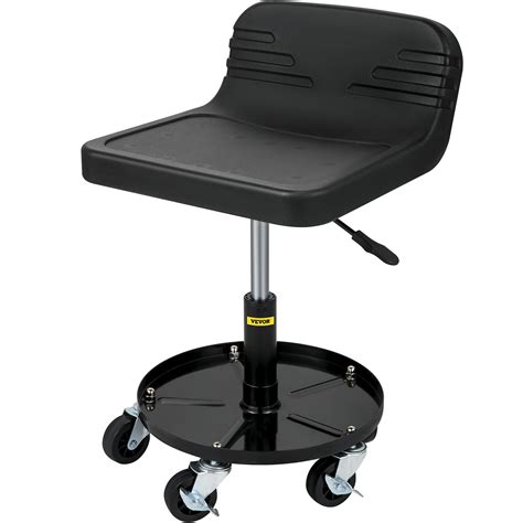 Vevor Rolling Garage Stool 300lbs Capacity Adjustable Height From 15