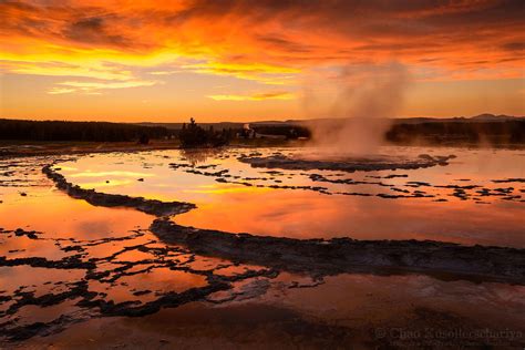 Great Fountain Geyser Geyser Nature Photography Yellowstone