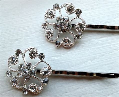 Rhinestone Bobby Pins Crystal Hair Pins Decorative Jeweled Etsy