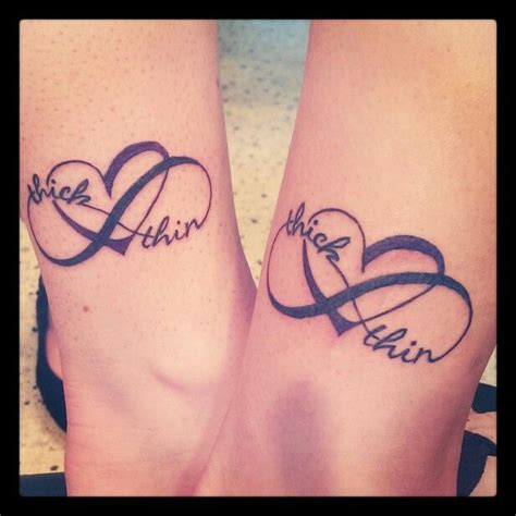 Friend Tattoos Through Thick And Thin Infinity Heart Best Friend Tattoo