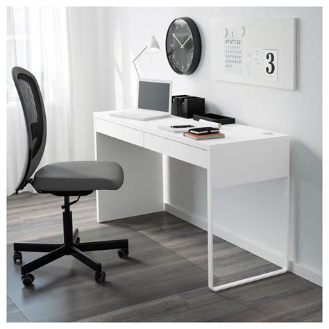 Ikea Micke Desk White A Long Table Top Makes It Easy To Create A