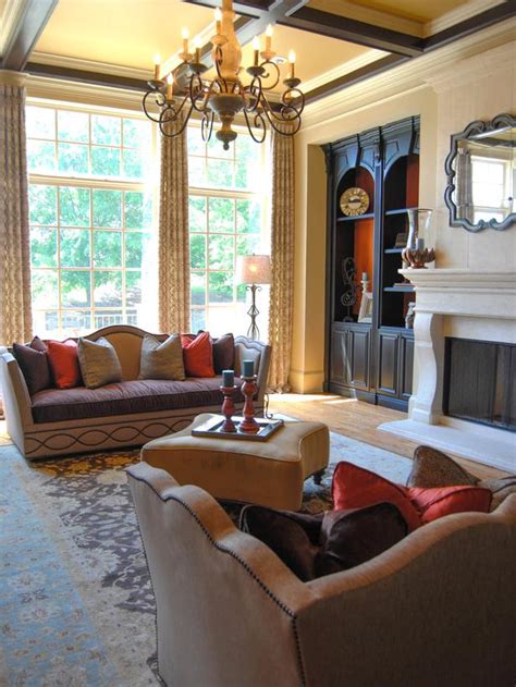Twin Camelback Sofas In Transitional Living Room Hgtv