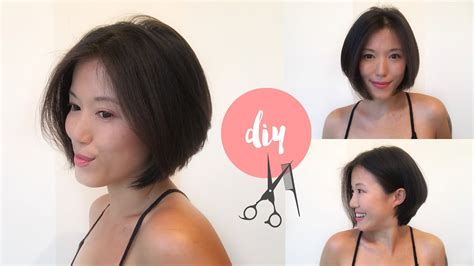 How To Cut Short Bob With Layers At Home Diy Women S Haircut Youtube