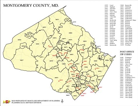 Montgomery County Zip Code Map Map