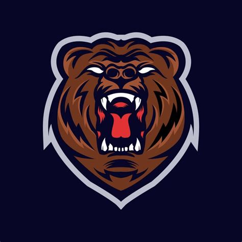 Premium Vector Grizzly Bear Head Mascot Logo