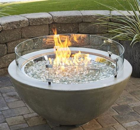 Gas Fire Pit Round Wind Guards Glass Fire Pit Gas Fire Pits Outdoor Outdoor Fire