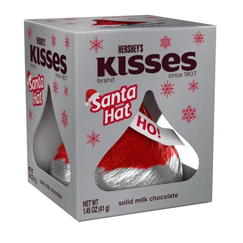hershey s kisses milk chocolate holiday santa hat candy holiday candy 1 45 oz