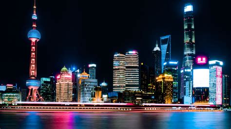 Download Wallpaper 2560x1440 Night City City Lights Panorama