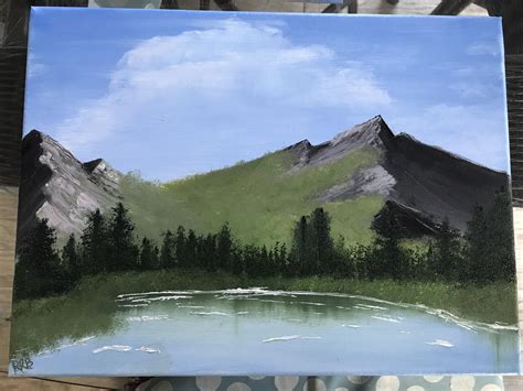 My First Painting Ever Mountain Ridge Lake S23e3 Rhappytrees