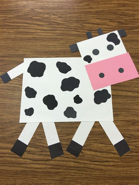 Construction Paper Cow Craft Farm Theme Crafts Farm Animal Crafts