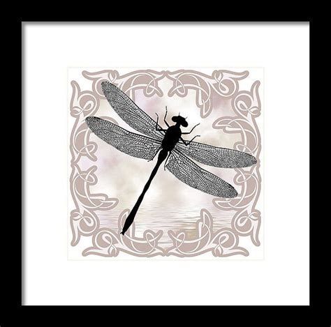 Dragonfly Art Nouveau Framed Print By Terry Fleckney Dragonfly Art