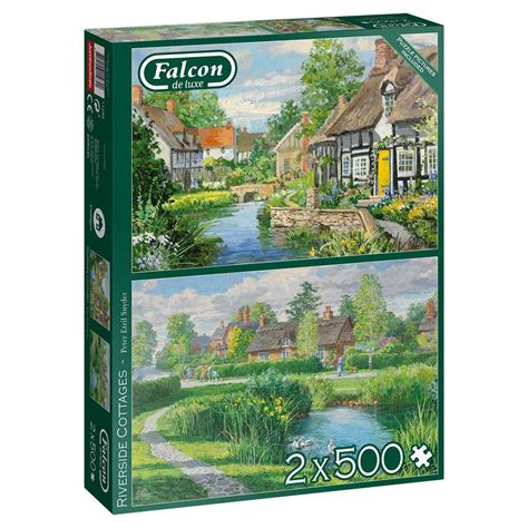 Falcon Deluxe Riverside Cottages Jigsaw Puzzles 2 X 500 Pieces Pdk