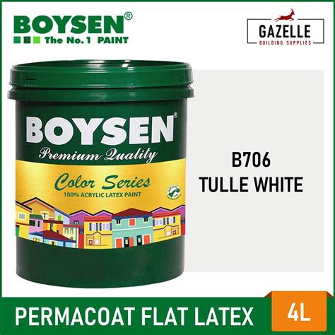 Boysen Color Series Permacoat Flat Latex Tulle White B706 Acrylic Latex