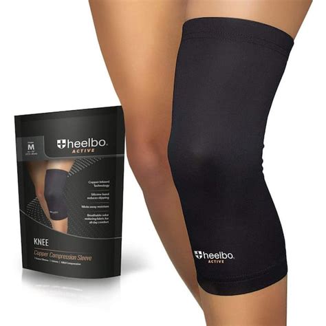 Heelbo Knee Brace Compression Sleeve With Copper Infused Fibers And Breathable Fabric L 630