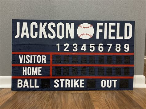 Personalized Baseball Scoreboard Parkwood Pallets Sports Nursery