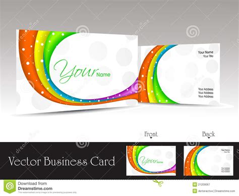 White Background Business Card With Colorful Waves Royalty Free Stock