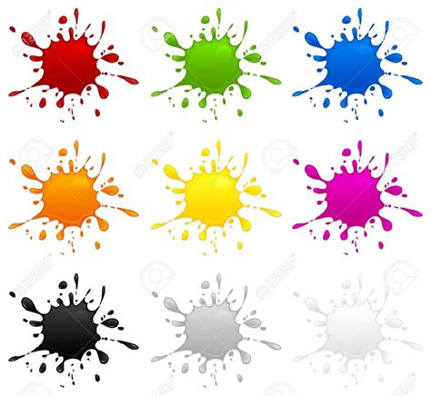 14829357 Conjunto De Manchas De Tinta De Diferentes Colores Sobre Fondo