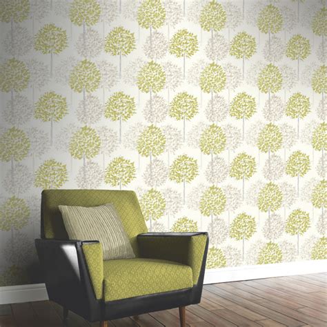Free Download Arthouse Boulevard Trees Wallpaper In Green And Cream