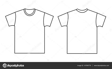 Blank T Shirt Template Front And Back Stock Vector Image By ©nezezon