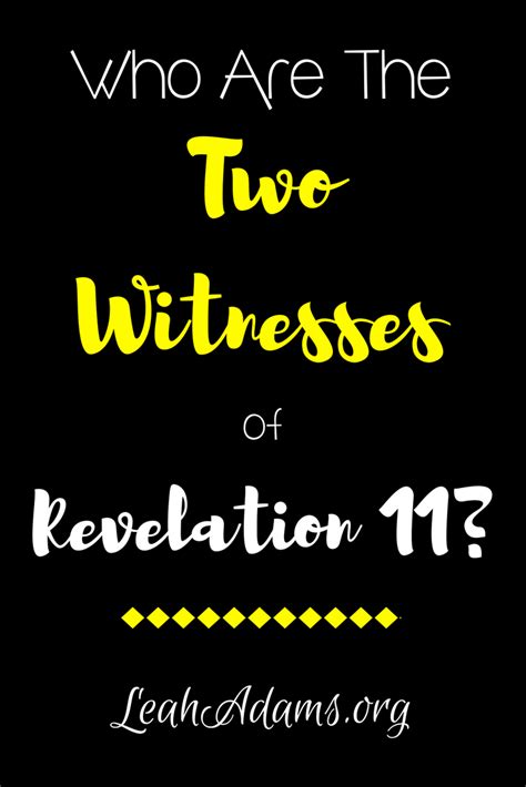 The Two Witnesses of Revelation 11 | Revelation 11, Revelation bible ...