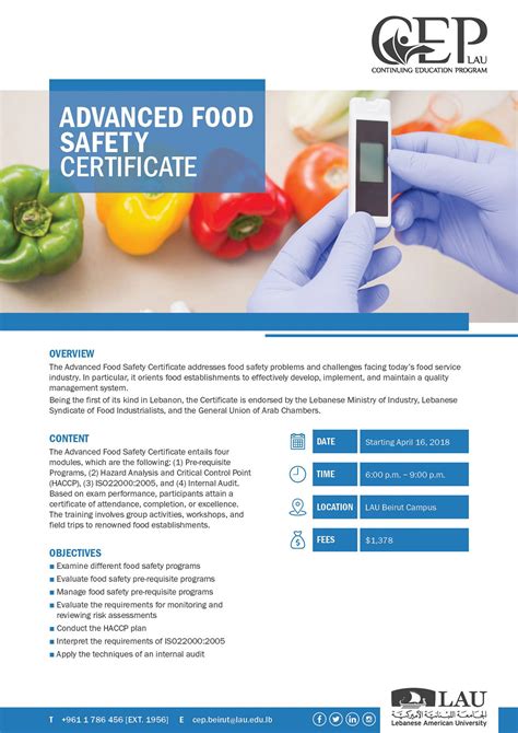 Food Safety Certificate Model