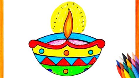 Diwali Diya Drawinghow To Draw Easy Diya For Diwali Step By Step