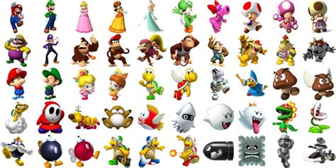 The Super Mario Bros Characters Are All In Different Colors And Sizes