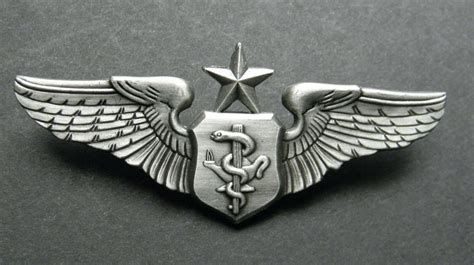 Usaf Air Force Large Flight Nurse Senior Wings Lapel Pin Badge 3 Inches