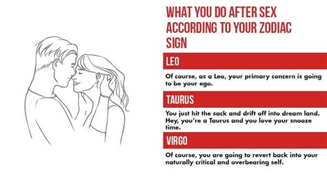 What You Do After Sex According To Your Zodiac Sign • Relationship Rules