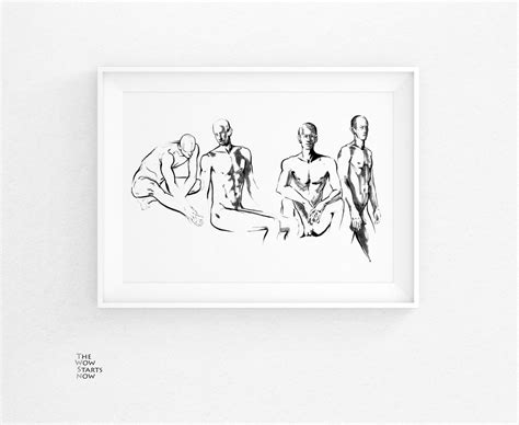 Evolution Nude Modern Art Print Etsy